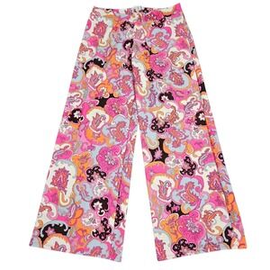 Jude Connally Wide Leg Pants Size S Pailsey Pull On Jude Cloth Stretch Colorful‎